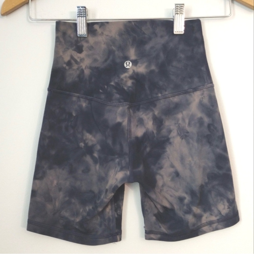 Lululemon Align Bike Shorts Blue Tie Dye Yoga Running
